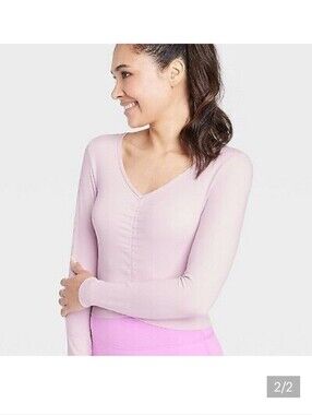 all in motion Pale Pink V-Neck Long Sleeve Top